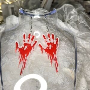Bloody Handprint Halloween Earings